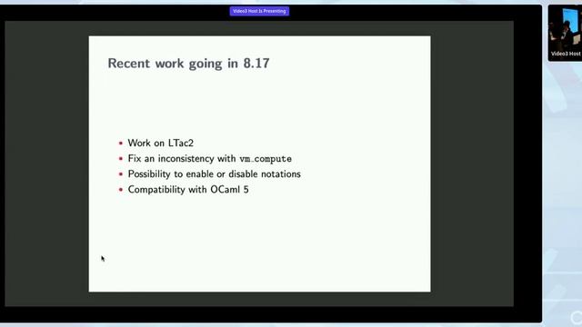 [CoqPL'23] Session with the Coq Development Team смотреть онлайн