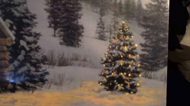 Светящаяся картина КАРДИНАЛЫ У ИЗБУШКИ, тёплые белые LED огни, 40х30 см AP-10255 смотреть онлайн