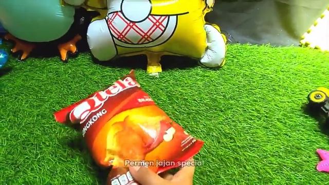 Permen yupi, es krim, coklat Upin Ipin, marshmallo, excavator, bebek, sapi, Hulk, Truck. смотреть онлайн