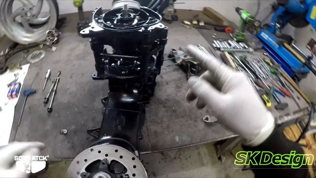 Piaggio TWIN 2x70cc Motor Zusammen Bauen Kurbelwellenadapter Teil 1 piaggio Motor tuning смотреть онлайн