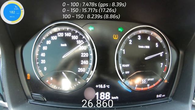 2022 BMW X1(F48 F/L) XDrive 20i XLine 제로백 (2022 BMW X1(F48) XDrive 20i Acceleration)