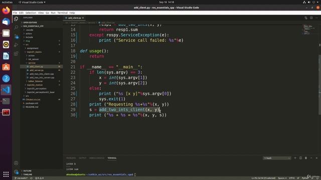 9.8. [DEMO] Write ROS Service (ClientServer) in Python смотреть онлайн