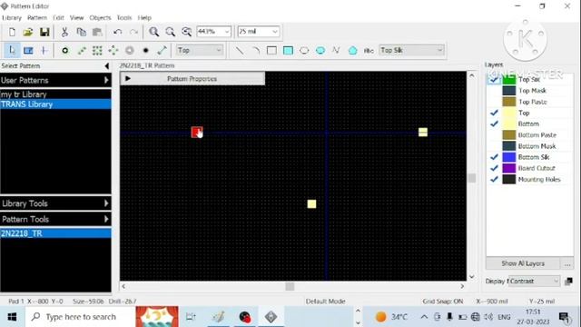 Create Transistor component and Pattern in Diptrace смотреть онлайн