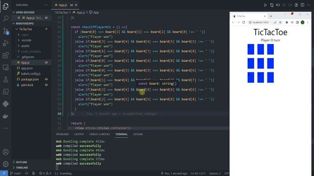 React Native Крестики-нолики для начинающих. Победитель #6 #reactjs #проект #django #js #python смотреть онлайн