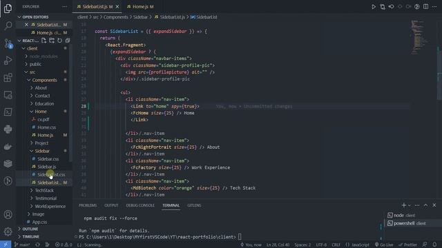 React webportfolio Sidebar Навигация #20 смотреть онлайн