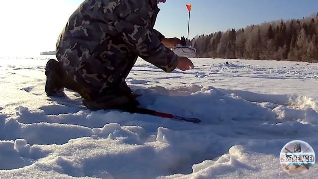 Зимняя рыбалка.Ловлю на жерлицы в корягах. Щучка поймана.winter fishing. смотреть онлайн