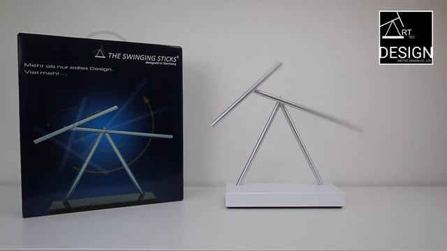 Beautiful Kinetic Sculpture The Swinging Sticks Shiny White TSSKSW - by Art Tec Design смотреть онлайн