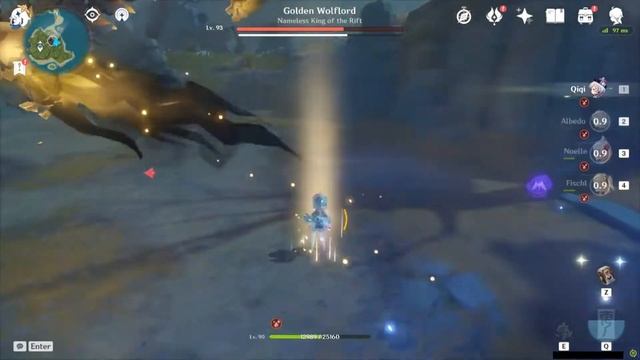 Albedo, Noelle, Fischl, Qiqi - Against Golden Wolflord (Noelle deliver Final Blow) | Genshin Impact смотреть онлайн