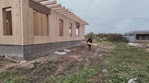 Дом из готовых деревянных блоков (немецкая технология). Полный процесс строительства.