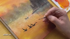 Рисуем вместе с Joony Art туманное озеро на рассвете.