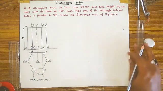 Problem 1|How to draw Isometric view Hexagonal prism|100% Trick (English) смотреть онлайн
