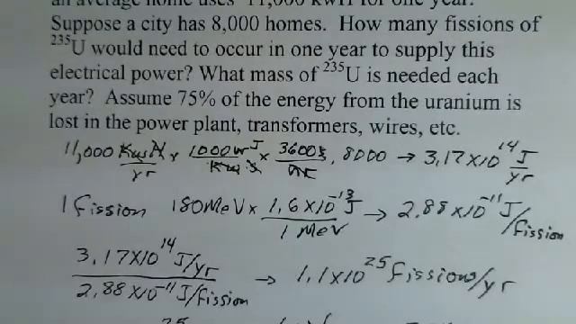 Fission, Amount of U-235 Needed to Supply Small City for 1 Year смотреть онлайн