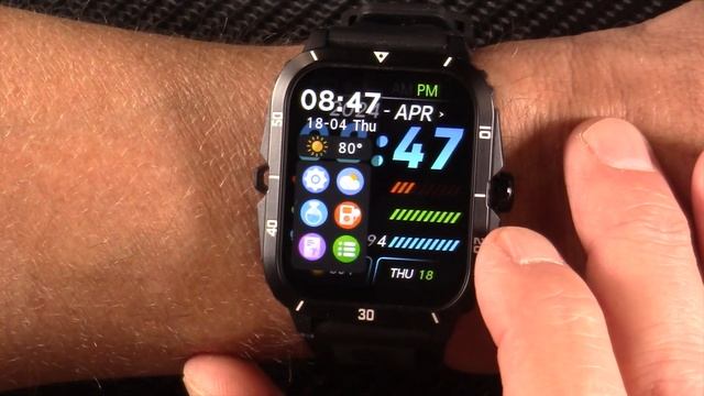 KT71 Military Smartwatch | Budget Smartwatch Value Bluetooth Calling Blood Pressure Heart Rate SPO2