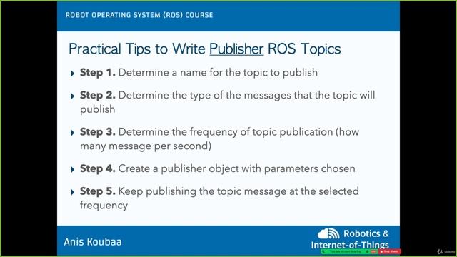 7.3. Guidelines to Write a Publisher and a Subscriber in ROS смотреть онлайн