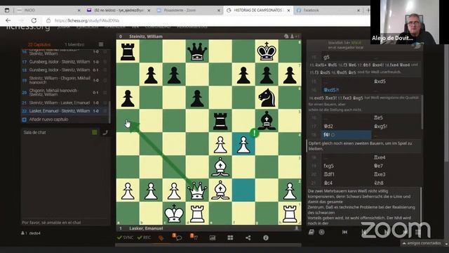 Clases Academia Fide con el MI Alejo De Dovitiis - Steinitz vs Lasker 1894 смотреть онлайн