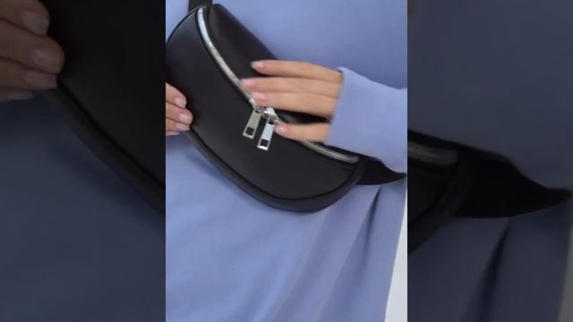 Сумка на пояс Край кожзам светлая молния черный смотреть онлайн