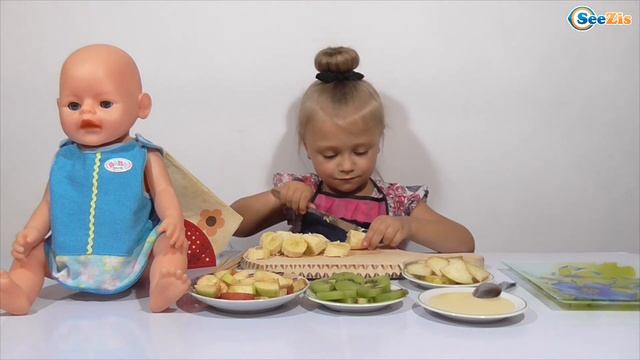 ✔ Baby Born Doll - Рецепт фруктового шашлыка для куклы Беби Борн / Fruit for my Doll Серия 13 ✔ смотреть онлайн