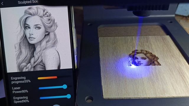 Laser Engraving Real-time speed no edit | Daja dj6 mini Laser Engraving Machine смотреть онлайн