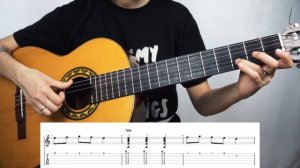 Испанская мелодия на гитаре для начинающих