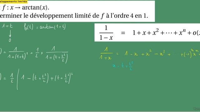 Prépa Développements limités arctan(x) à l'ordre 4 en 1 -MPSI ECS PCSI licence смотреть онлайн