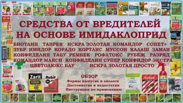 Инсектициды с имидаклоприд: Биотлин, Танрек, Искра Золотая, Командор, Имидор, Корадо, Табу, Рубеж... смотреть онлайн