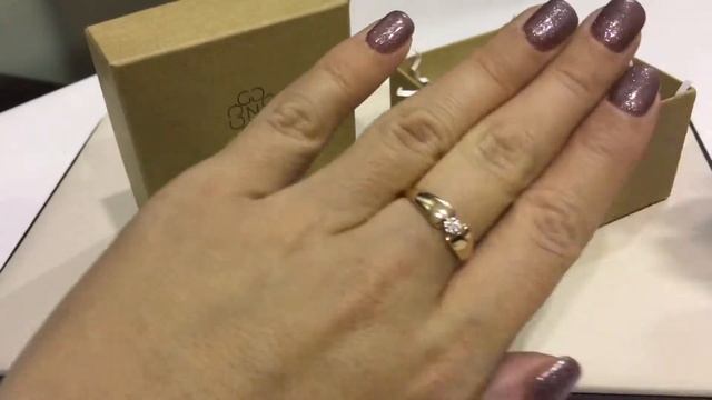 Кольцо 093950 из красного золота 585 пробы с фианитами смотреть онлайн