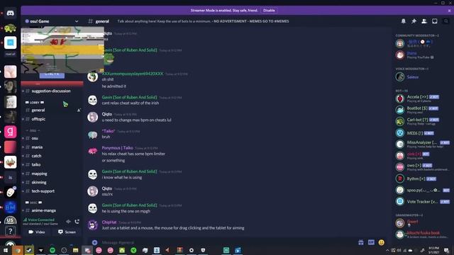 10 year old cheating in osu! while streaming in discord смотреть онлайн