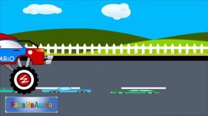 Учим цвета с монстр-траком кроликом.  Мультики про машинки.