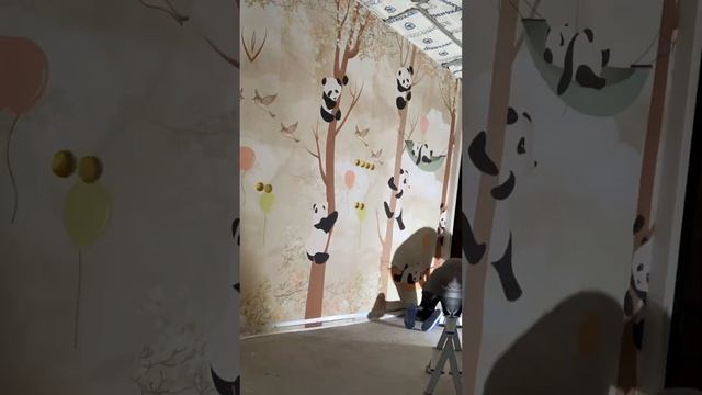 Клеим бесшовные обои с пандами от МастерФресок, артикул 12-868 смотреть онлайн