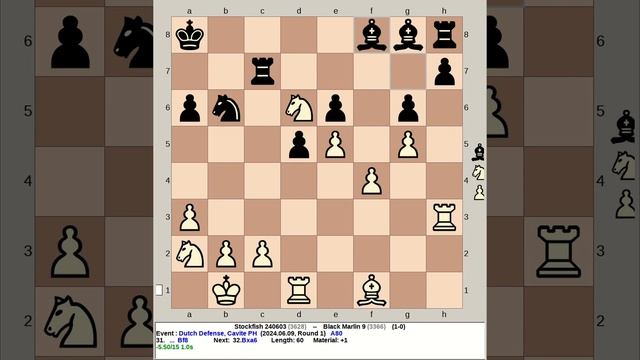 Stockfish 240603 vs Black Marlin 9 | Dutch Defense #chess смотреть онлайн
