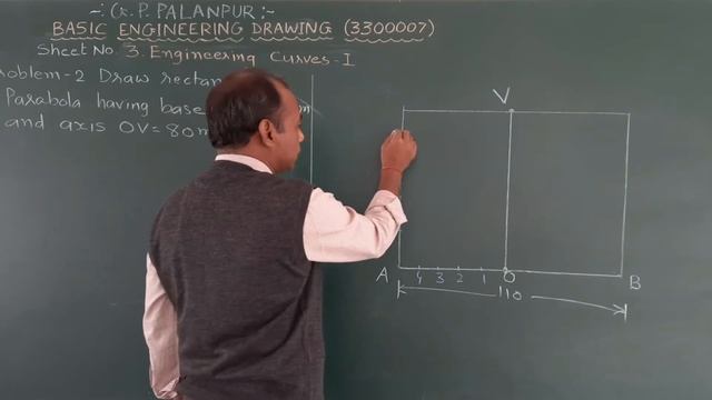 Lec 12|Draw a rectangular parabola having base AB=110 mm and axis OV=80 mm|Engineering Drawing смотреть онлайн