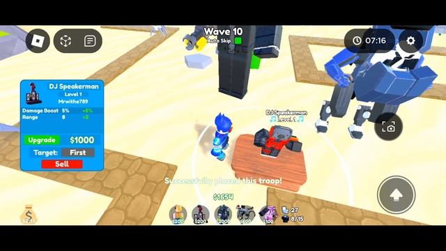 Día 1 de Upgrade Mech Camera a DJ TV Man(Toilet tower defense)(MrWithe) смотреть онлайн