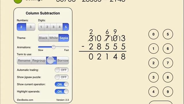 The Column Subtraction app for iPad & iPhone смотреть онлайн