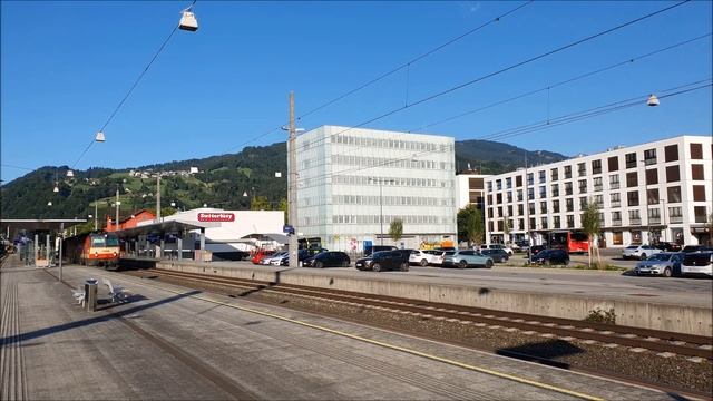 Zugverkehr in Dornbirn | S 1 | RJ 667 | ÖBB 1144 092 & 117 | ÖBB 1144 277 & 1116 182 mit Mischer смотреть онлайн