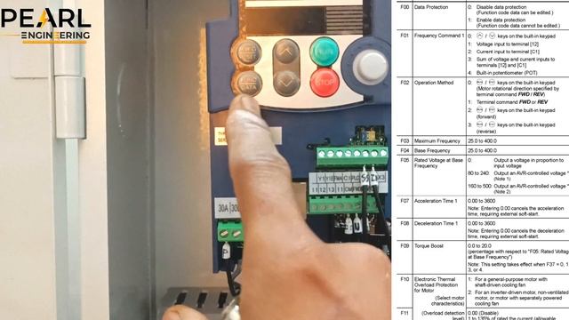 FUJI FRENIC MINI Vfd wiring and parameters settings смотреть онлайн