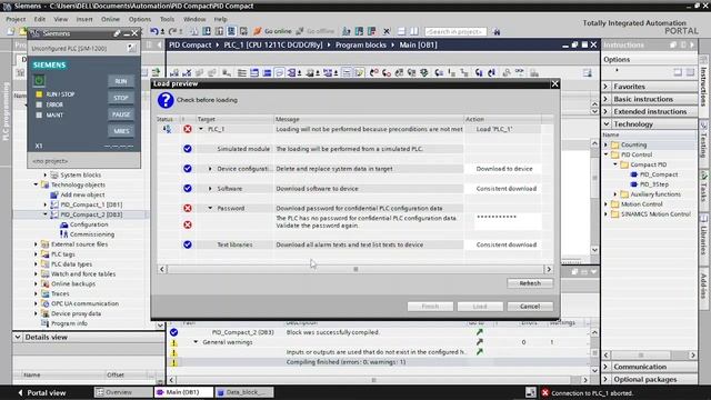 PID COMPACT S7-1200 IN TIA PORTAL смотреть онлайн