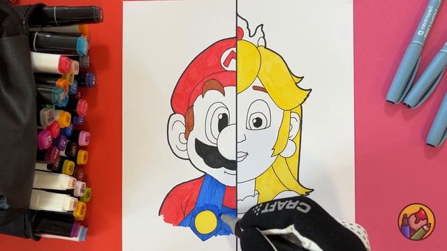 Drawing MARIO and PRINCESS PEACH - How to draw SUPER MARIO (The Super Mario Bros. Movie) смотреть онлайн