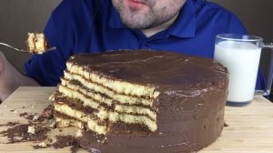 ASMR CHOCOLATE CAKE NUTELLA HOMEMADE (Eating Sounds) Mukbang NO TALKING