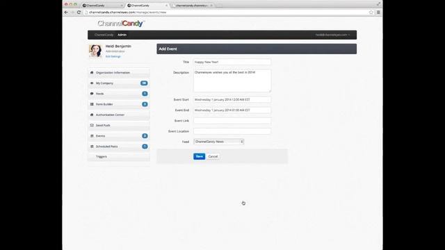 Creating Events in ChannelCandy Content Management System смотреть онлайн