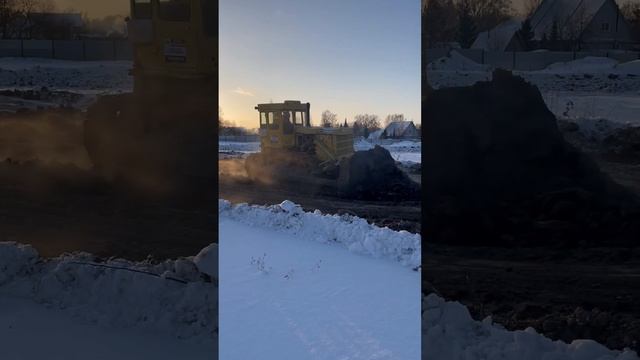 Снятие ПРС при разработке котлована гусеничным бульдозером смотреть онлайн