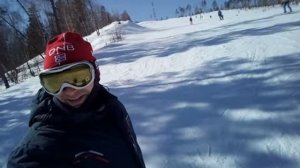 Танай 2017. Спуск с горы с селфи палкой )) 65км/ч
