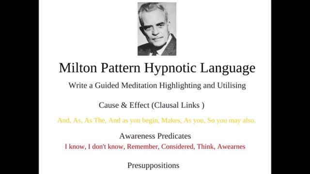 NLP Milton Patterns Master Practitioner Training смотреть онлайн