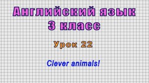 Английский язык 3 класс (Урок№22 - Clever animals!)