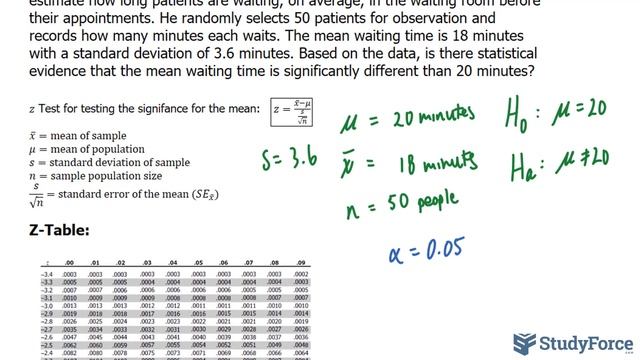 Single Mean Hypothesis Testing (2 Tail, Z-test; Question 1) смотреть онлайн