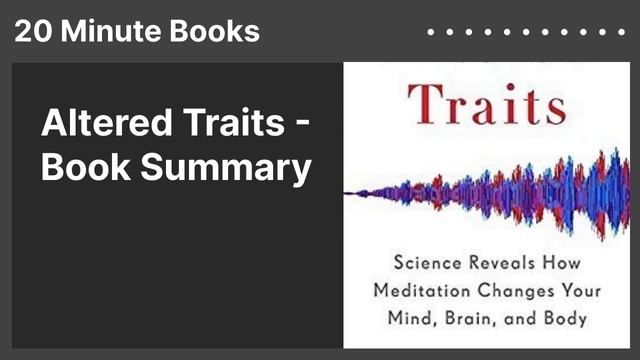 Altered Traits - Book Summary смотреть онлайн