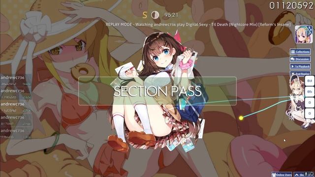 osu Till Death (Nightcore Mix) Full combo смотреть онлайн