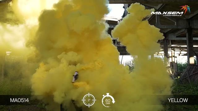Цветной дым желтый двухсторонний MA0514 Yellow Maxsem смотреть онлайн