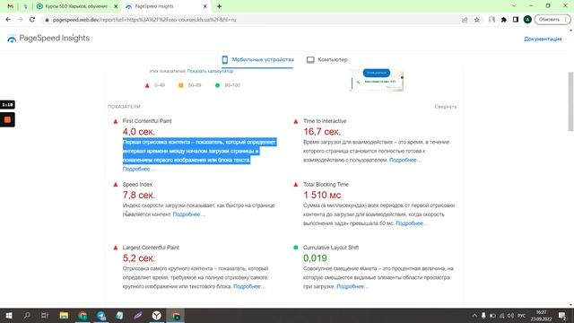 Программа проверски скорости производительности сайта - PageSpeed Insights смотреть онлайн