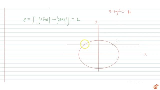 The angle of intersection between the curves `y=[|sinx|+|cosx|] and x^2+y^2=10,` where `[x]` d смотреть онлайн