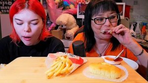 Мукбанг | Ростикс ,КФС | Баскет острые крылья,Бургер Шеф Джуниор,Кекс,Картошка фри | Обжор Асмр